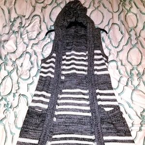 Striped knit duster